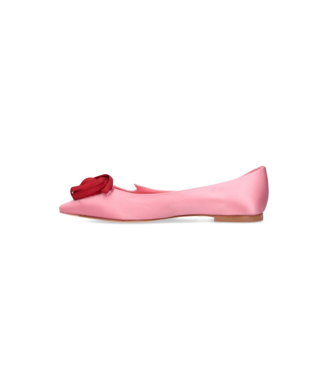 ROGER VIVIER Розовые текстильные балетки, фото 3