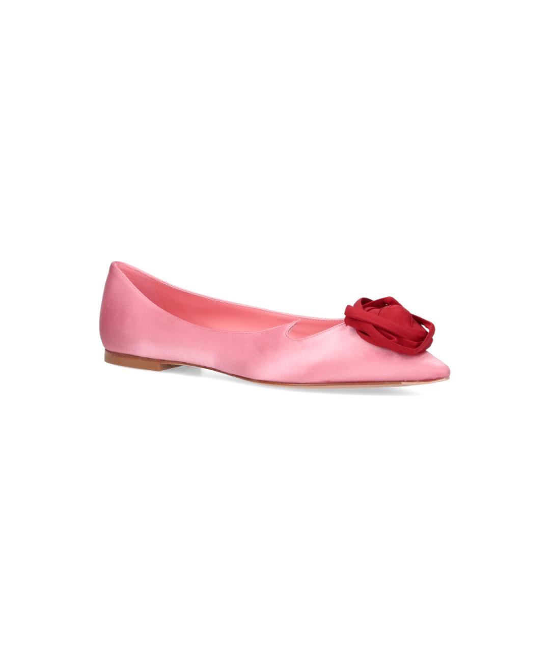ROGER VIVIER Розовые текстильные балетки, фото 2