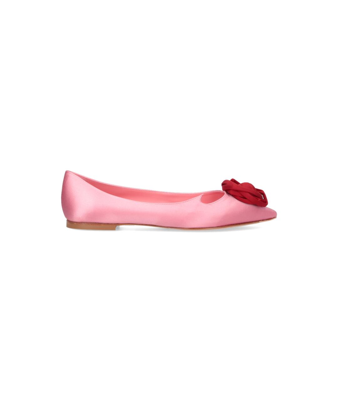 ROGER VIVIER Розовые текстильные балетки, фото 1