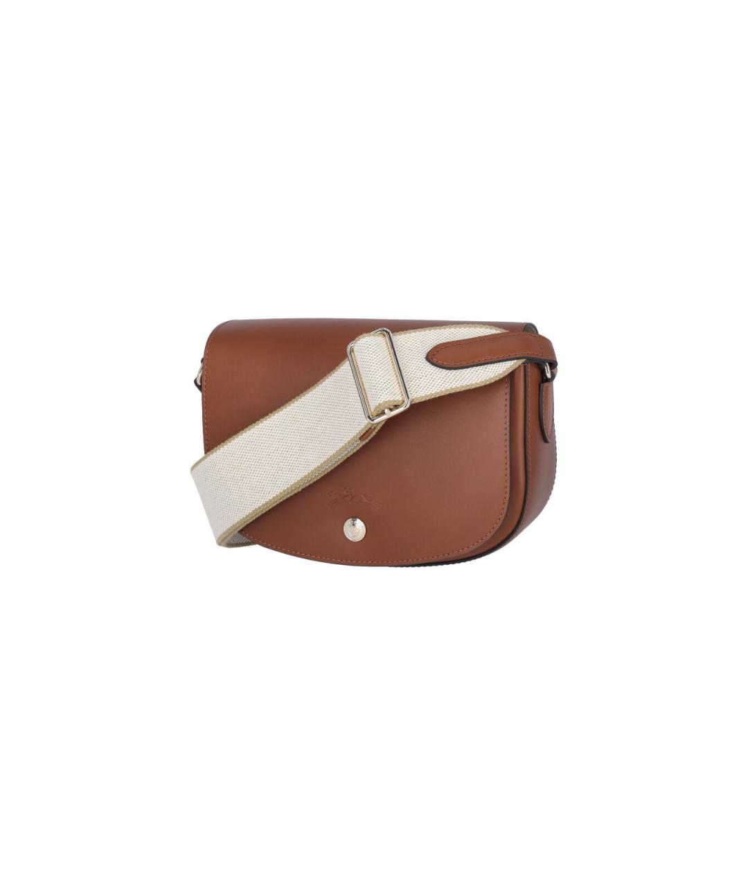 LONGCHAMP Коричневая кожаная сумка через плечо, фото 2