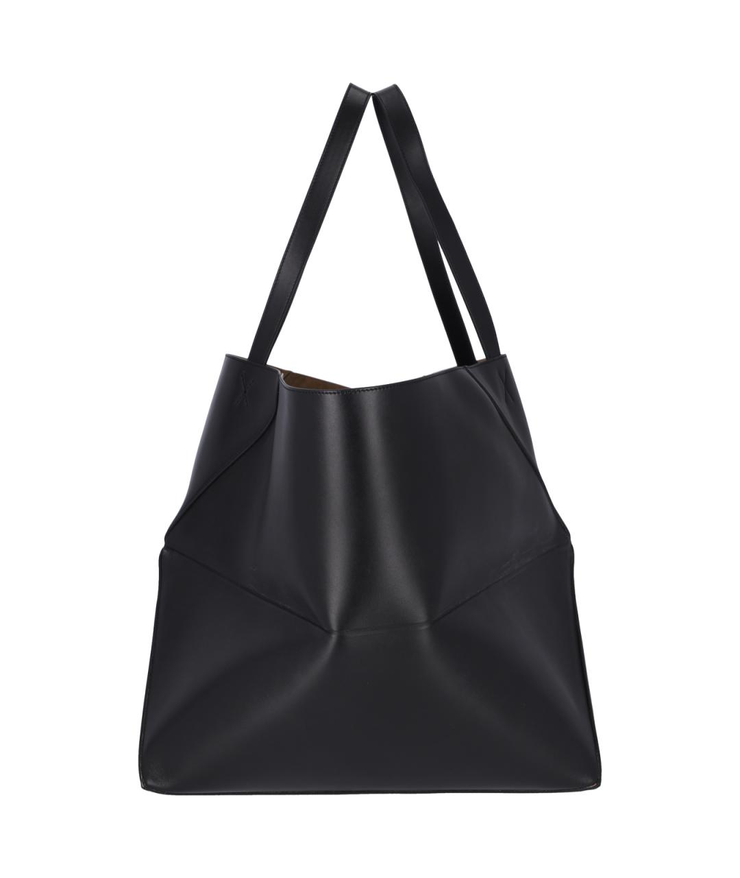 LOEWE Черная кожаная сумка тоут, фото 7