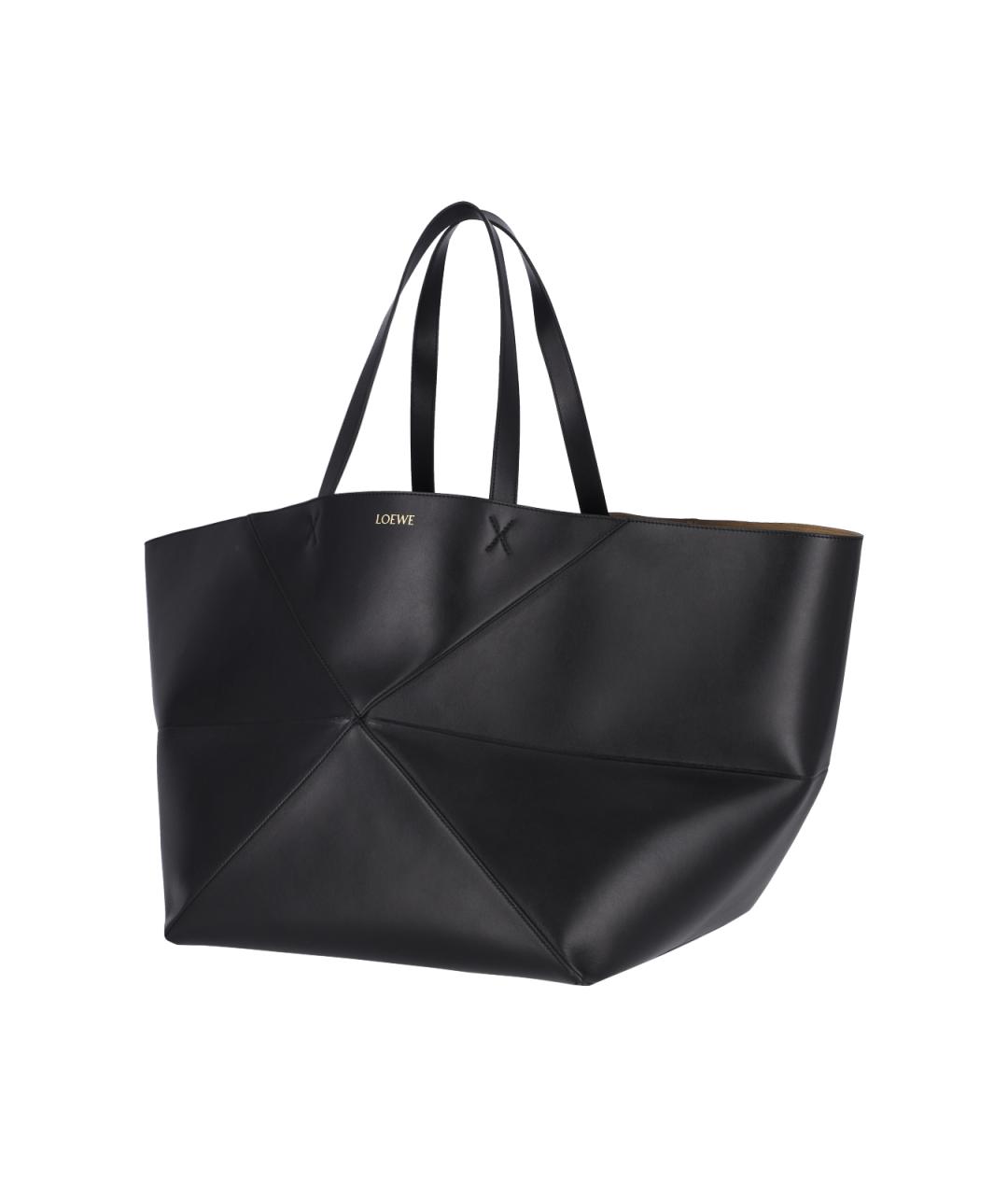 LOEWE Черная кожаная сумка тоут, фото 3