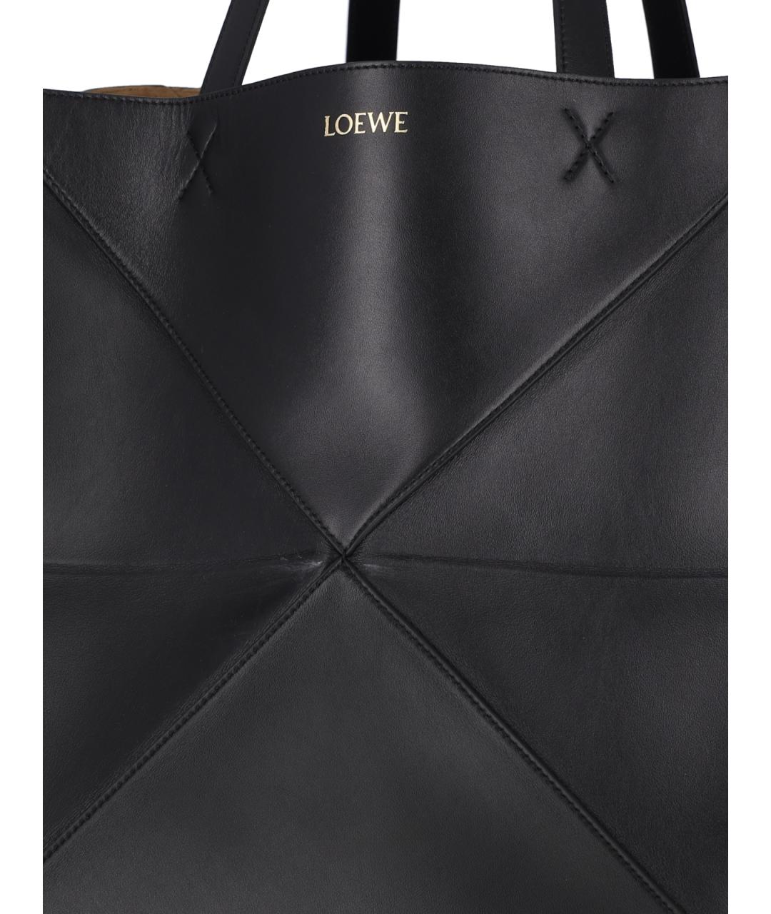 LOEWE Черная кожаная сумка тоут, фото 5