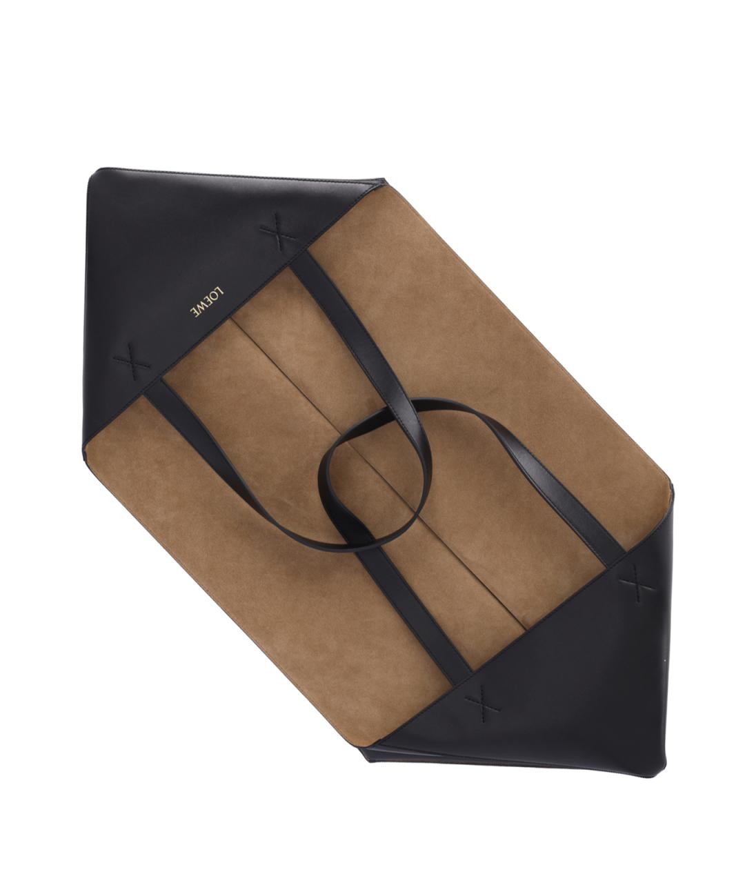 LOEWE Черная кожаная сумка тоут, фото 6