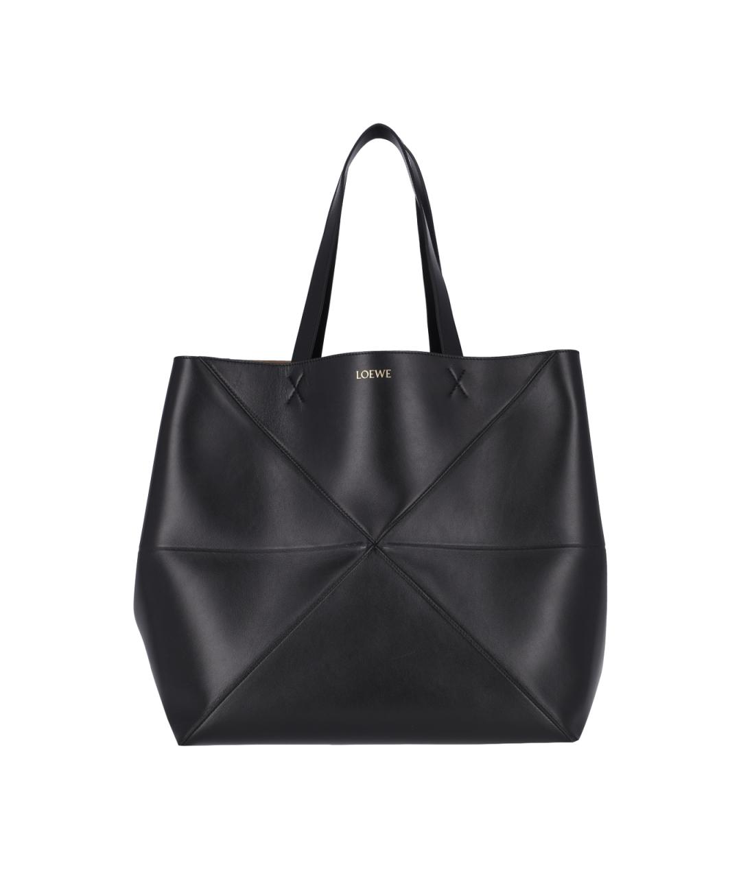 LOEWE Черная кожаная сумка тоут, фото 2