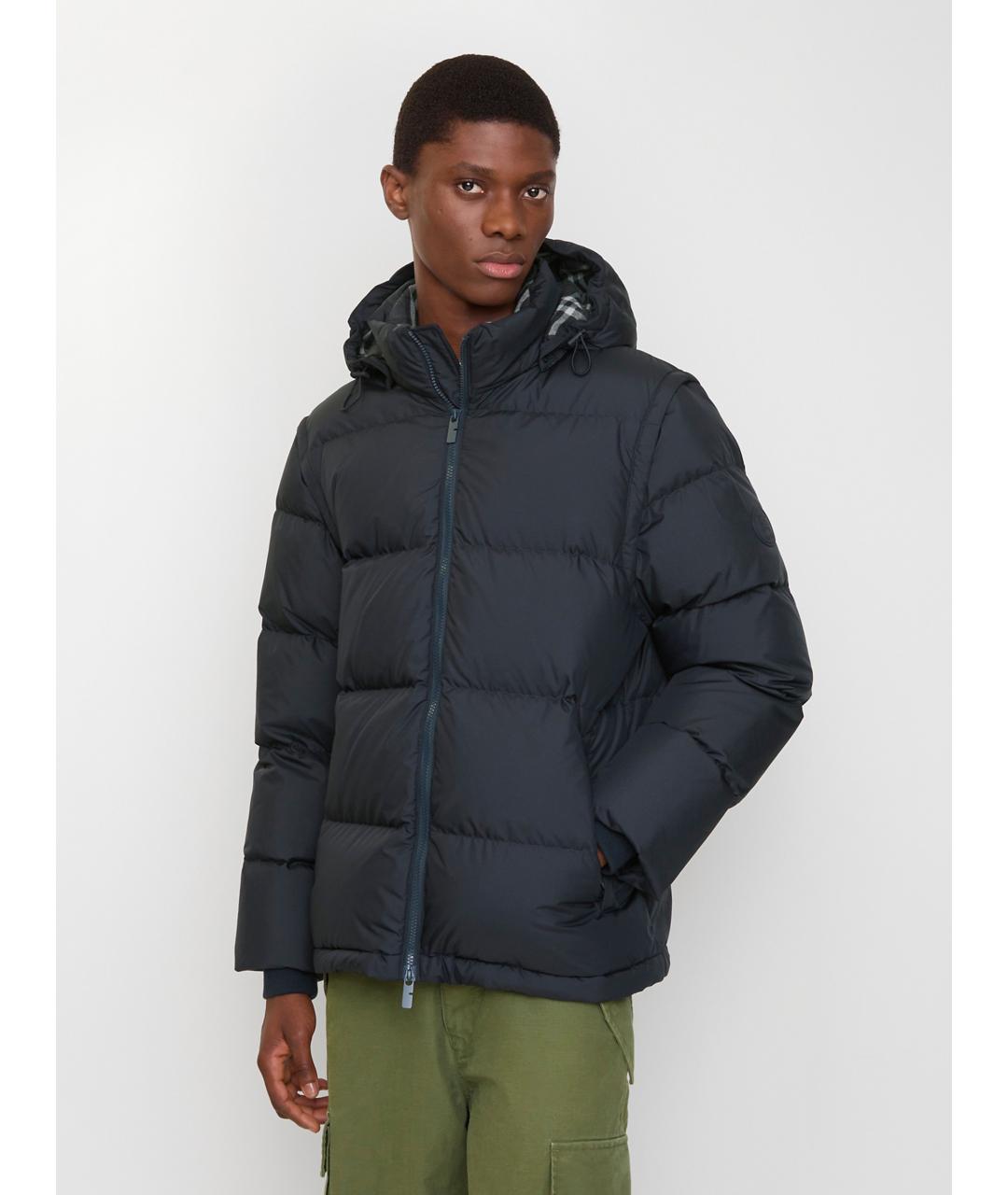 BURBERRY Синий полиэстеровый пуховик, фото 2