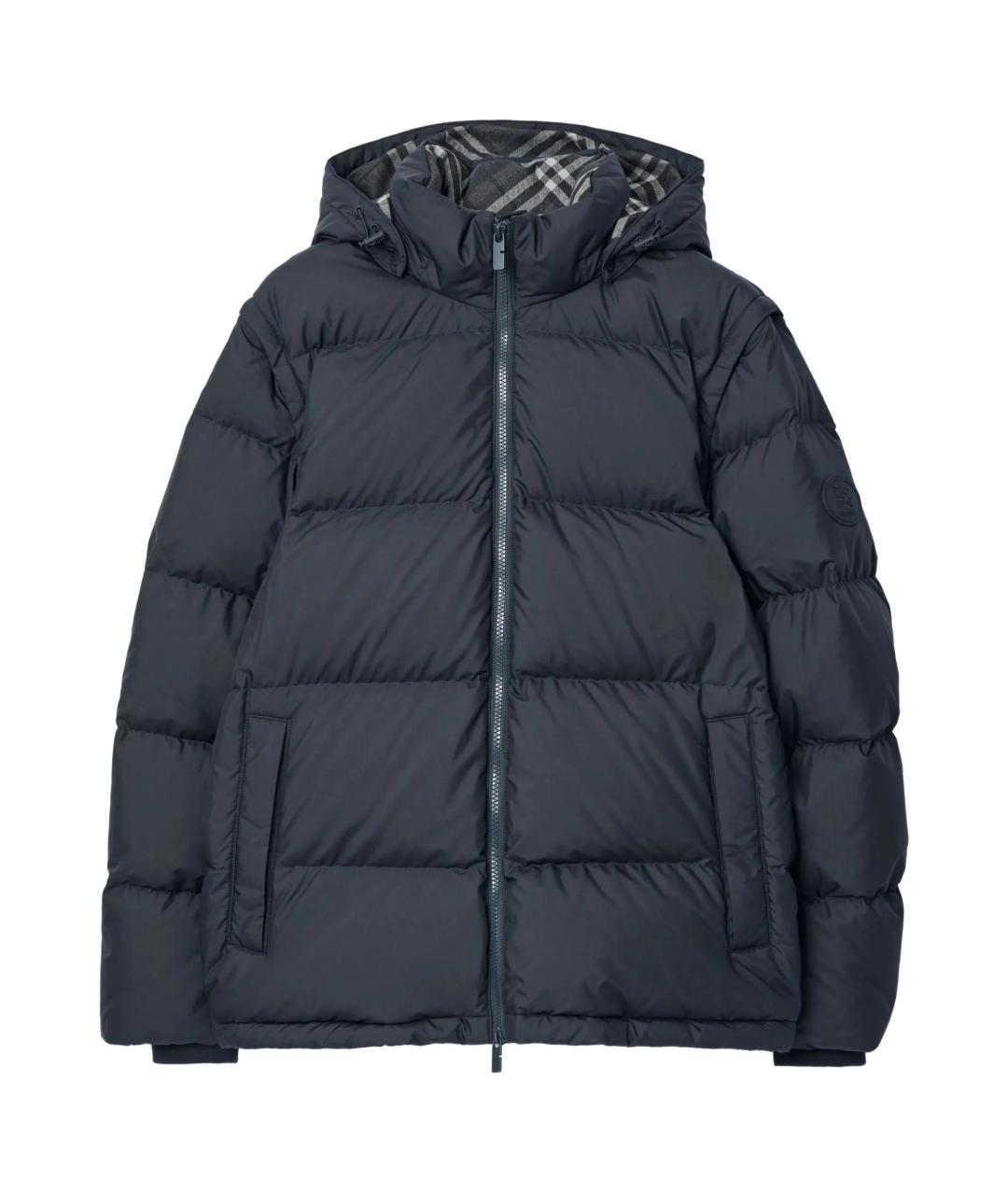 BURBERRY Синий полиэстеровый пуховик, фото 1