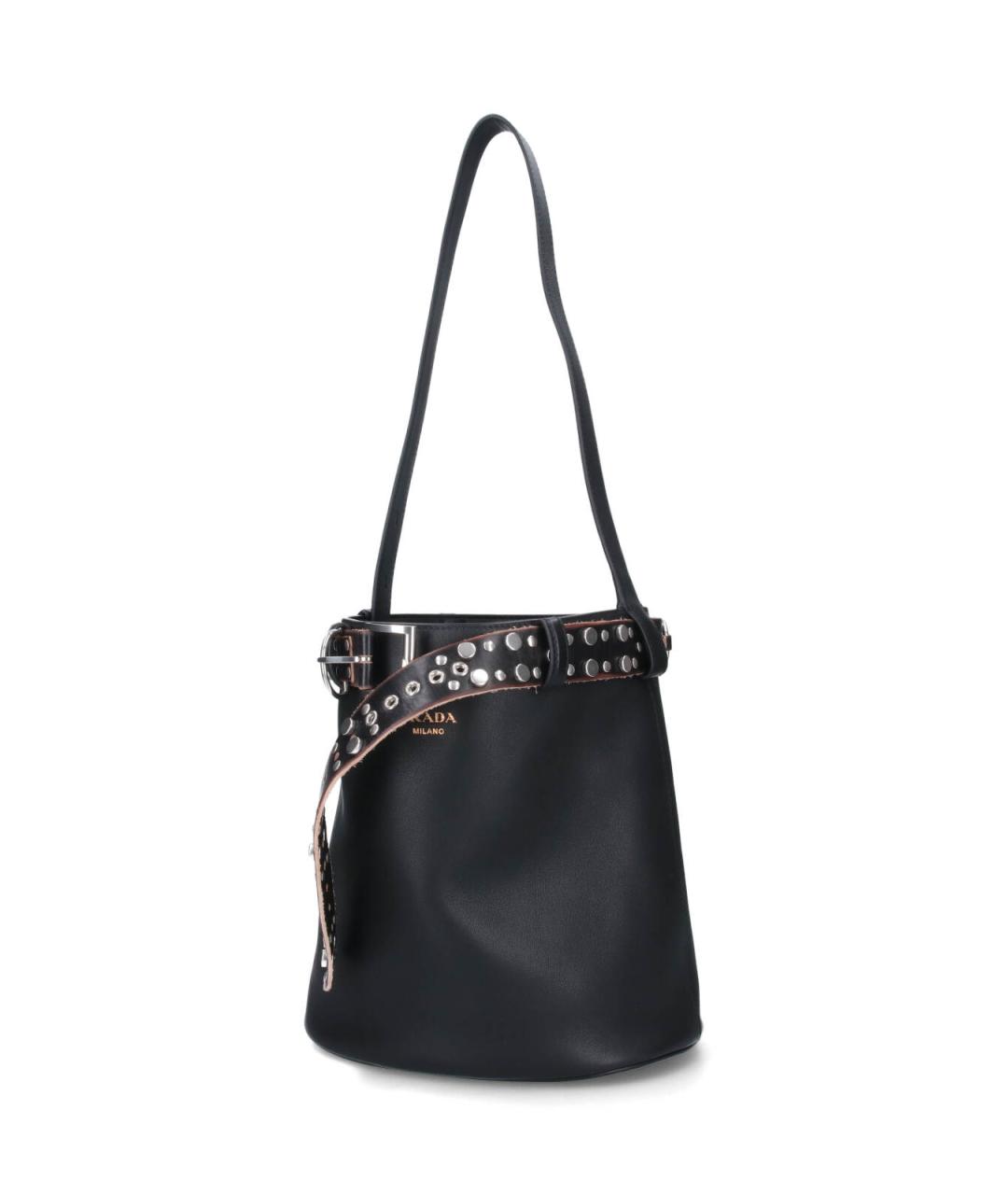 PRADA Черная кожаная сумка тоут, фото 2