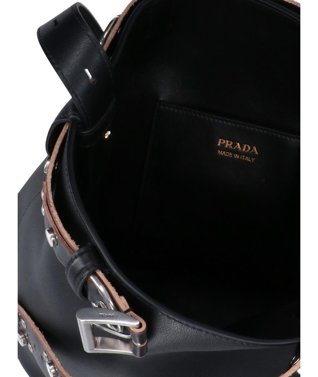 PRADA Черная кожаная сумка тоут, фото 4