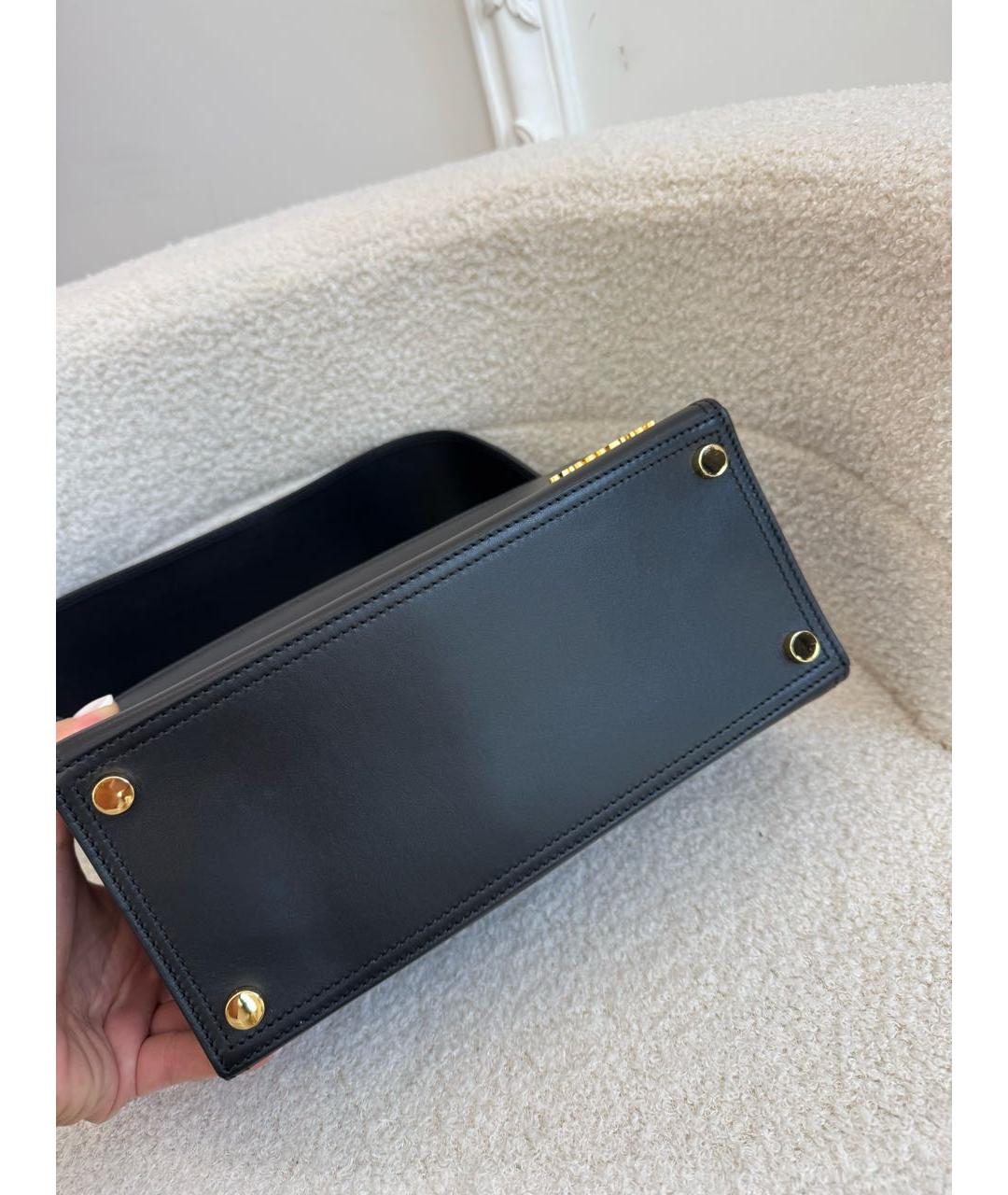 JACQUEMUS Черная кожаная сумка с короткими ручками, фото 6