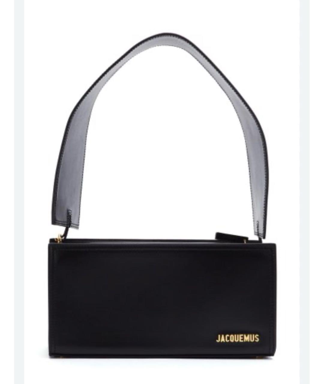 JACQUEMUS Черная кожаная сумка с короткими ручками, фото 7