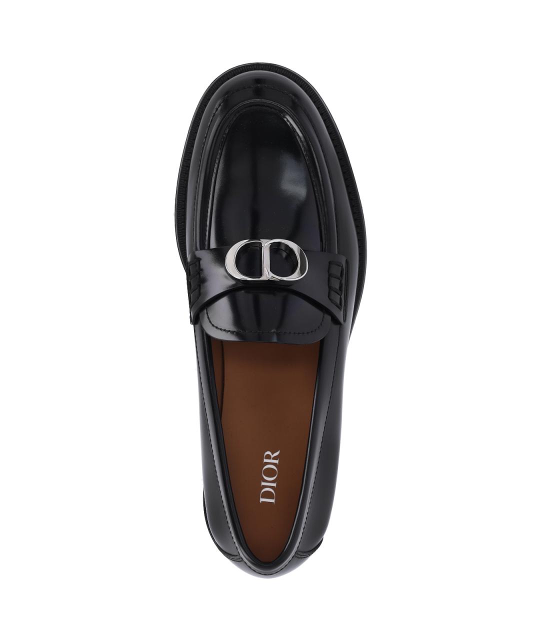 CHRISTIAN DIOR Черные кожаные лоферы, фото 5