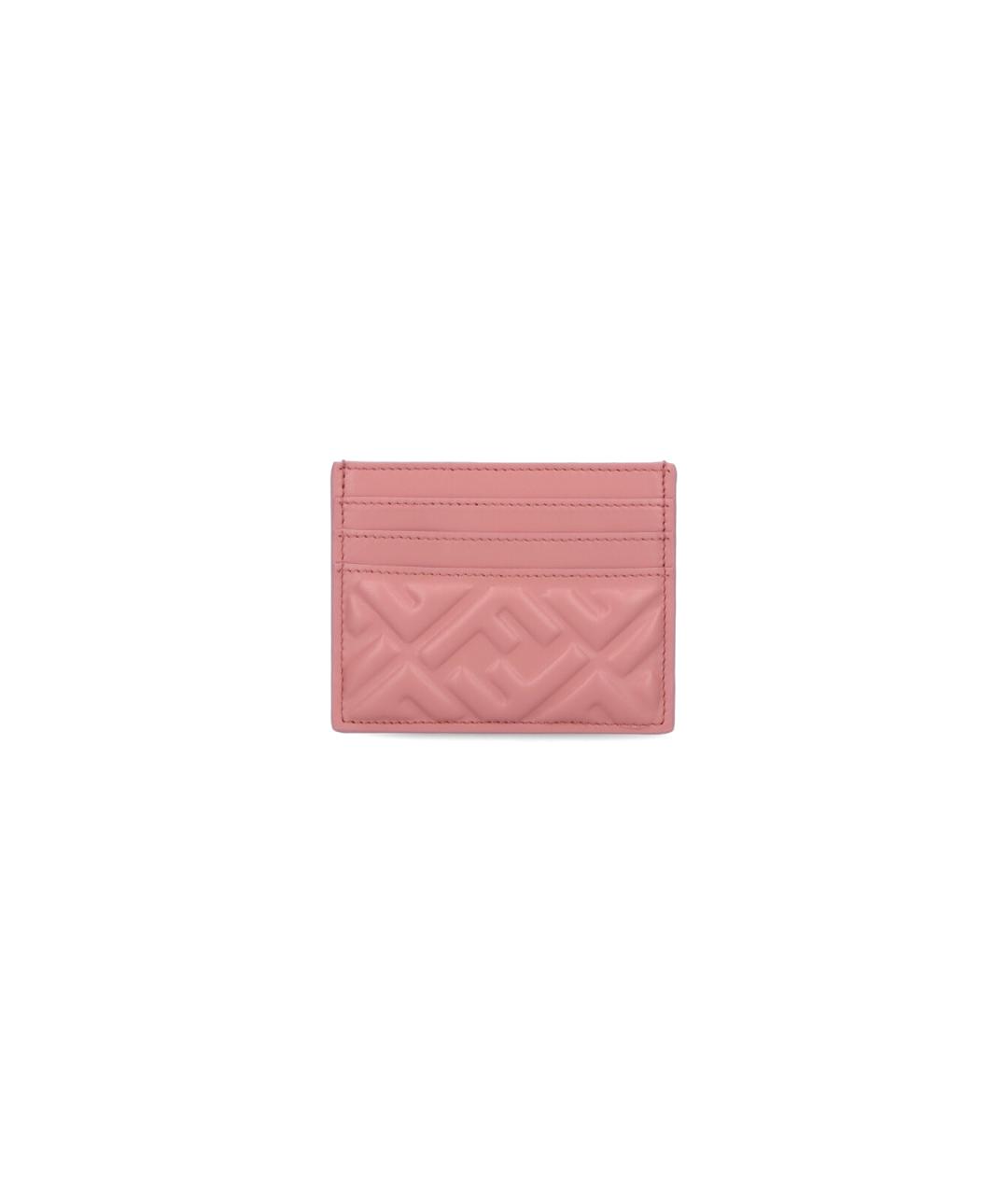 FENDI Розовый кожаный кардхолдер, фото 1