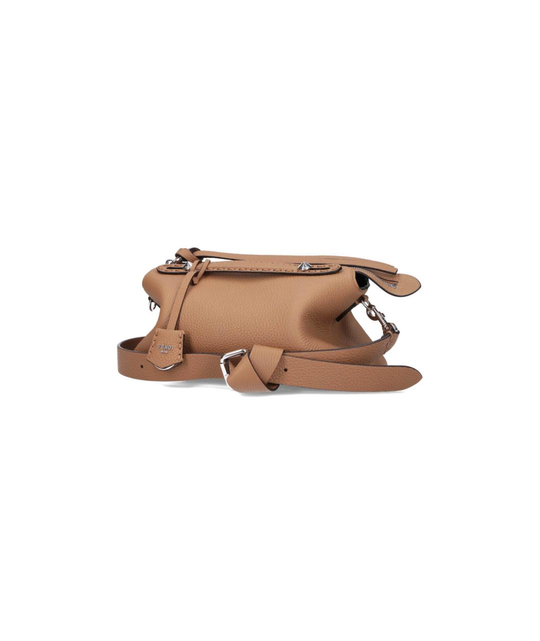 FENDI Бежевая кожаная сумка тоут, фото 2
