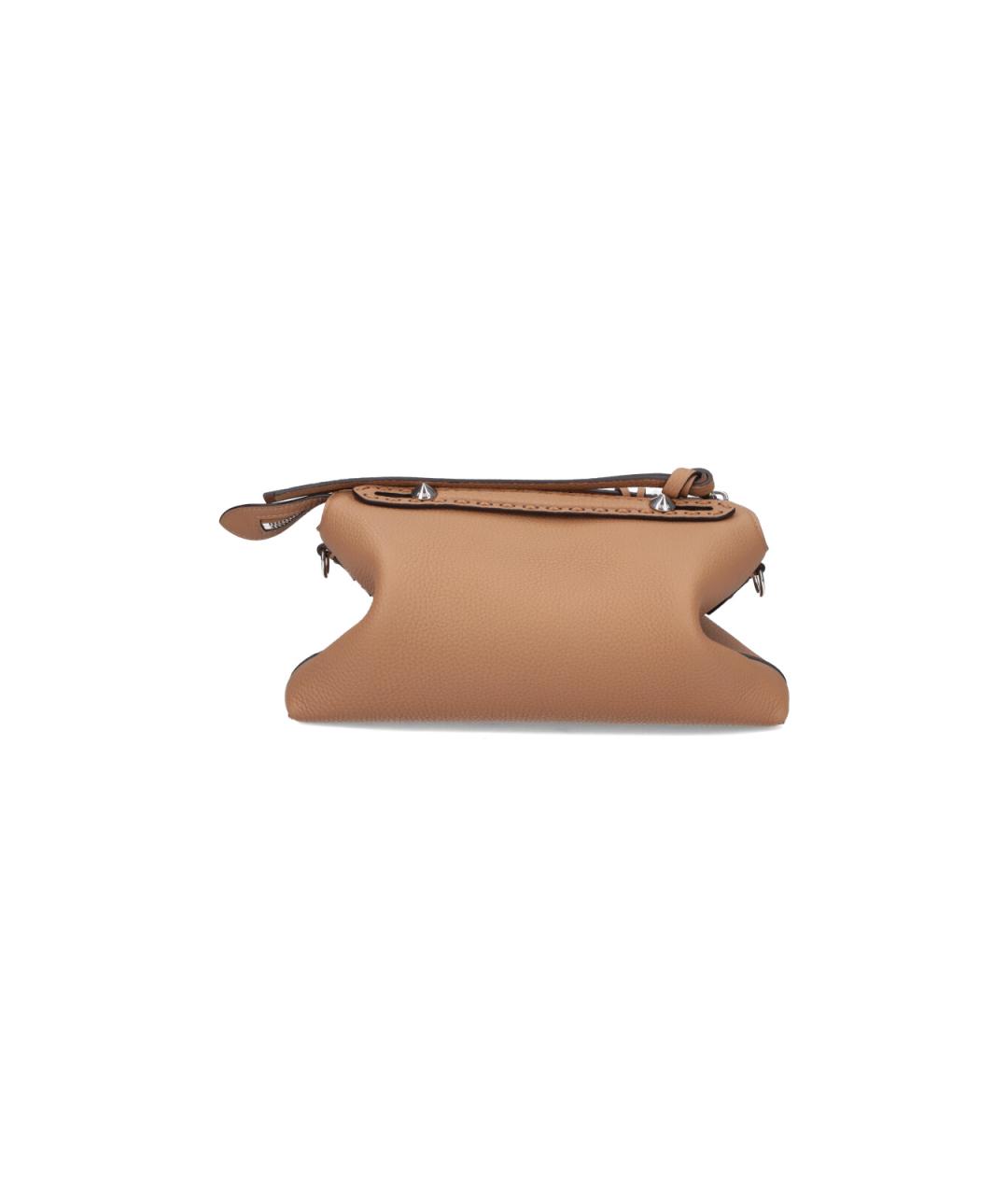 FENDI Бежевая кожаная сумка тоут, фото 3