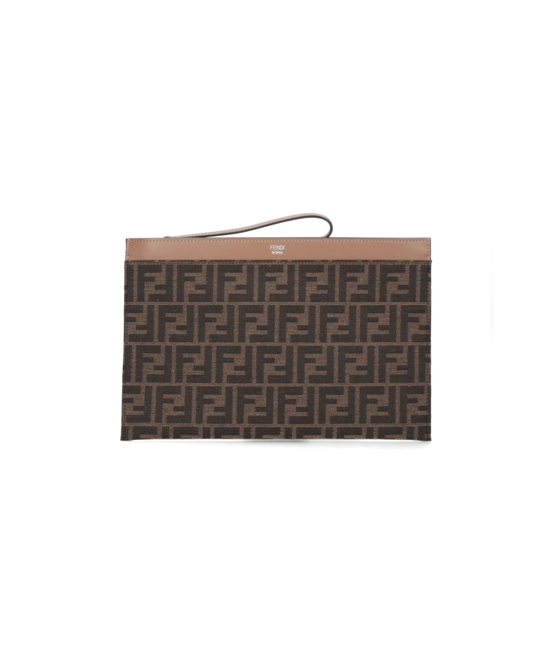 FENDI Коричневая синтетическая папка для документов, фото 1