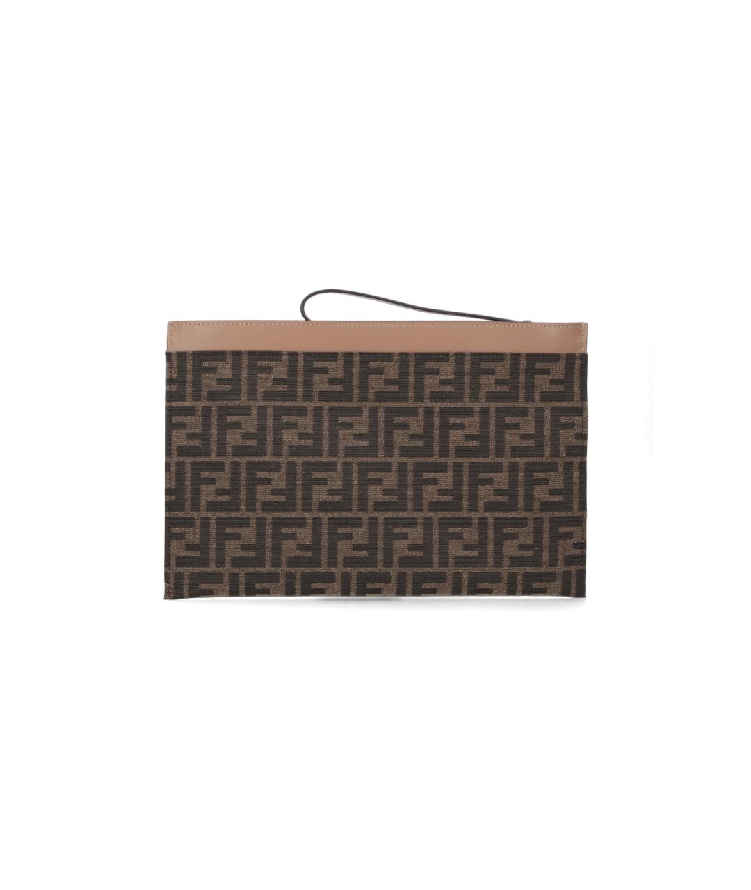 FENDI Коричневая синтетическая папка для документов, фото 3