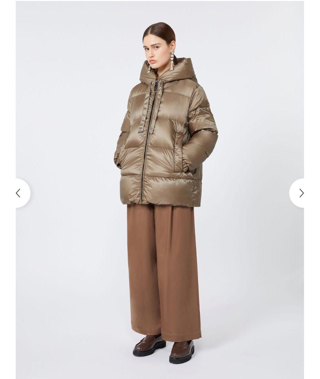 MAX MARA THE CUBE Коричневый полиэстеровый пуховик, фото 4