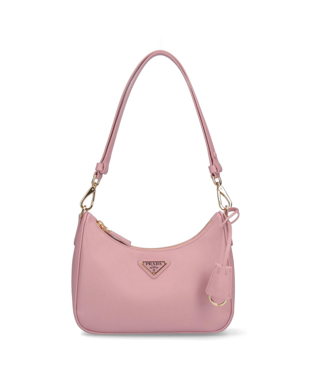 PRADA Розовая кожаная сумка через плечо, фото 1