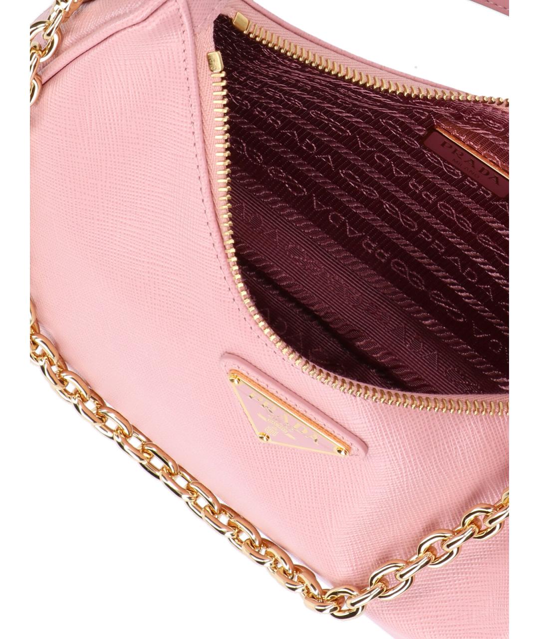 PRADA Розовая кожаная сумка через плечо, фото 4