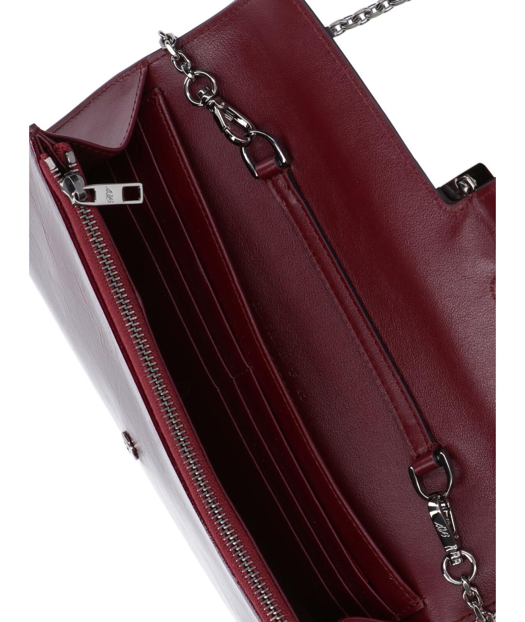 ROGER VIVIER Бордовый кожаный кошелек, фото 4