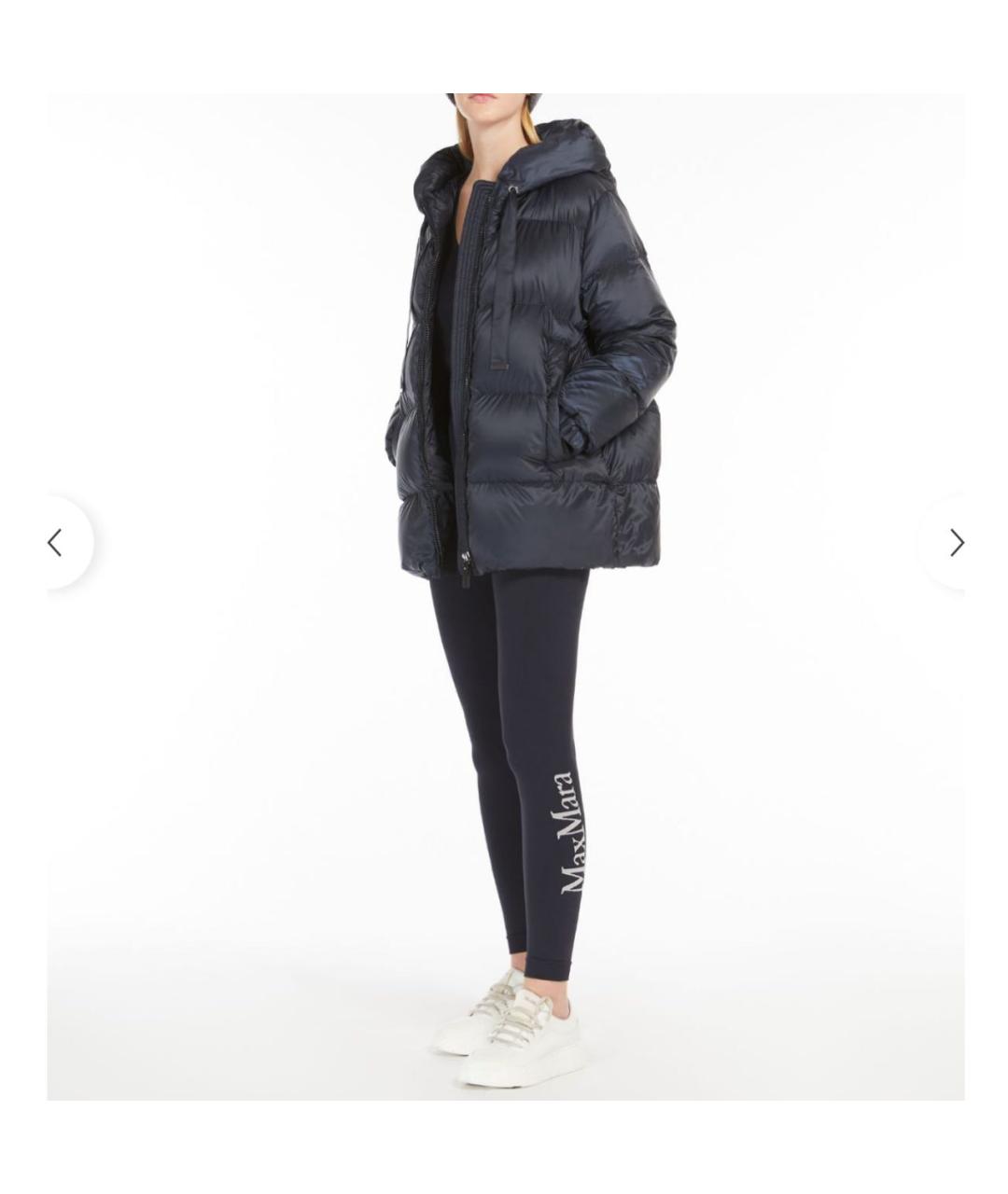 MAX MARA THE CUBE Темно-синяя полиэстеровая куртка, фото 4