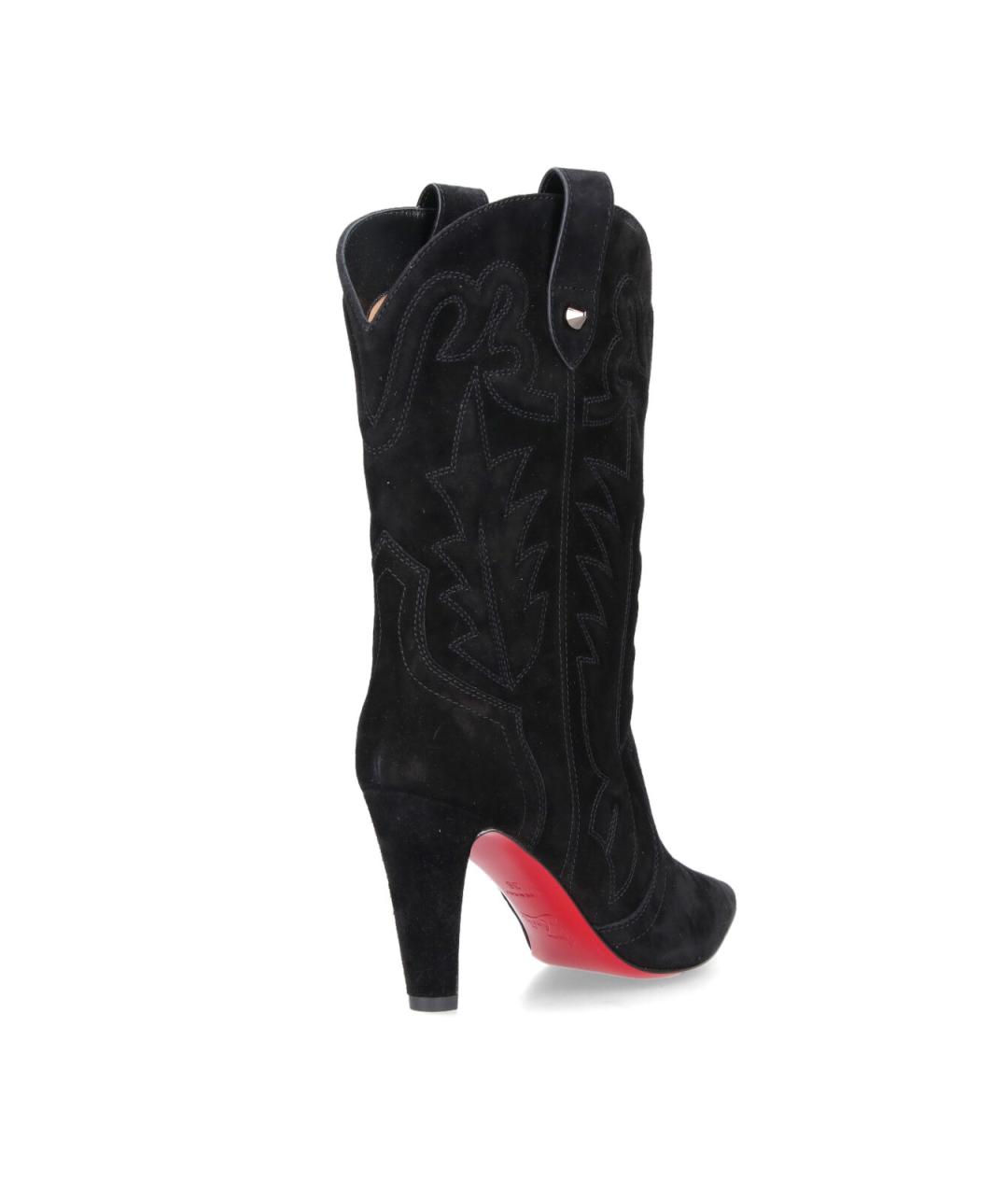 CHRISTIAN LOUBOUTIN Черные кожаные ботильоны, фото 4