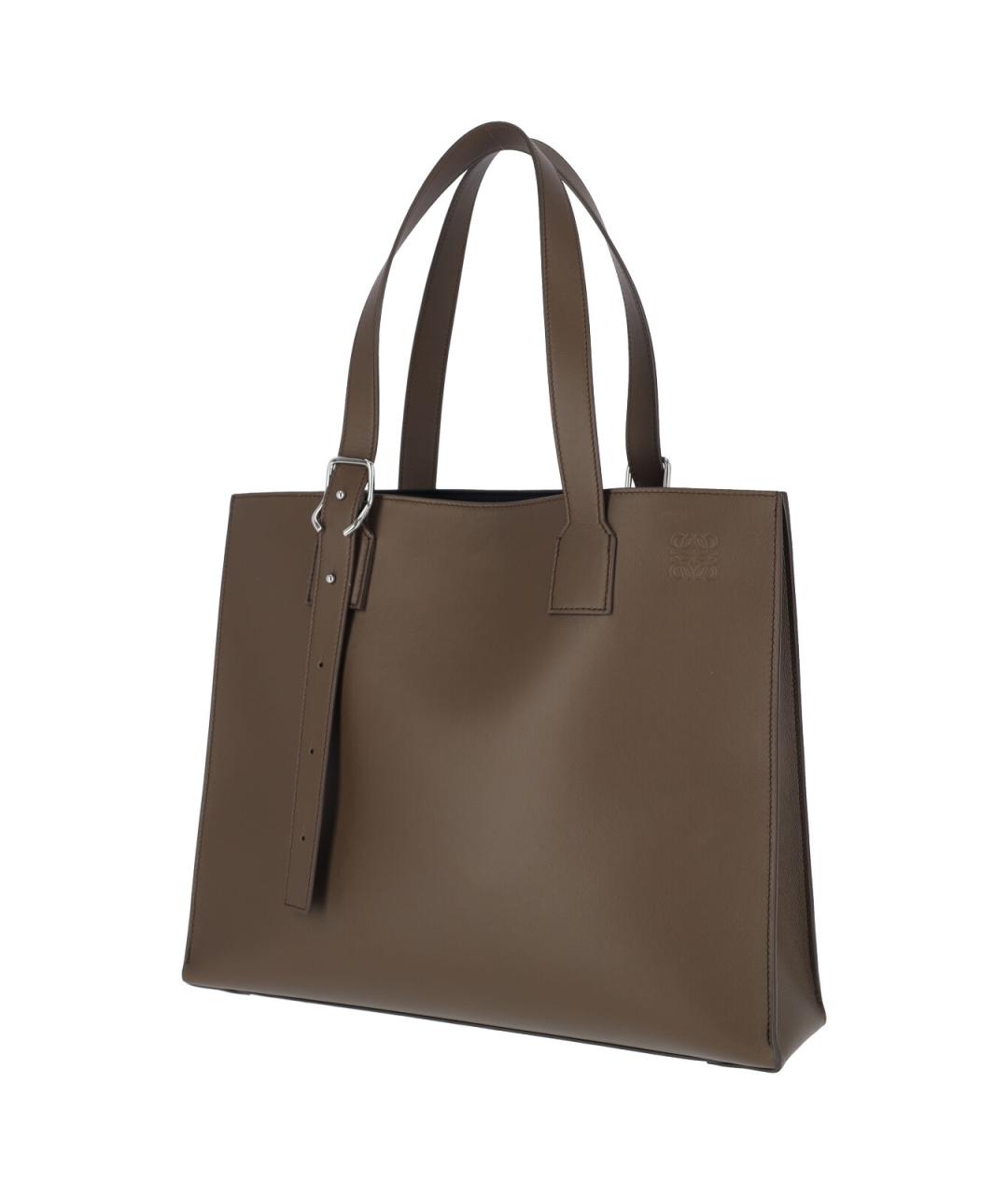 LOEWE Коричневая кожаная сумка тоут, фото 2
