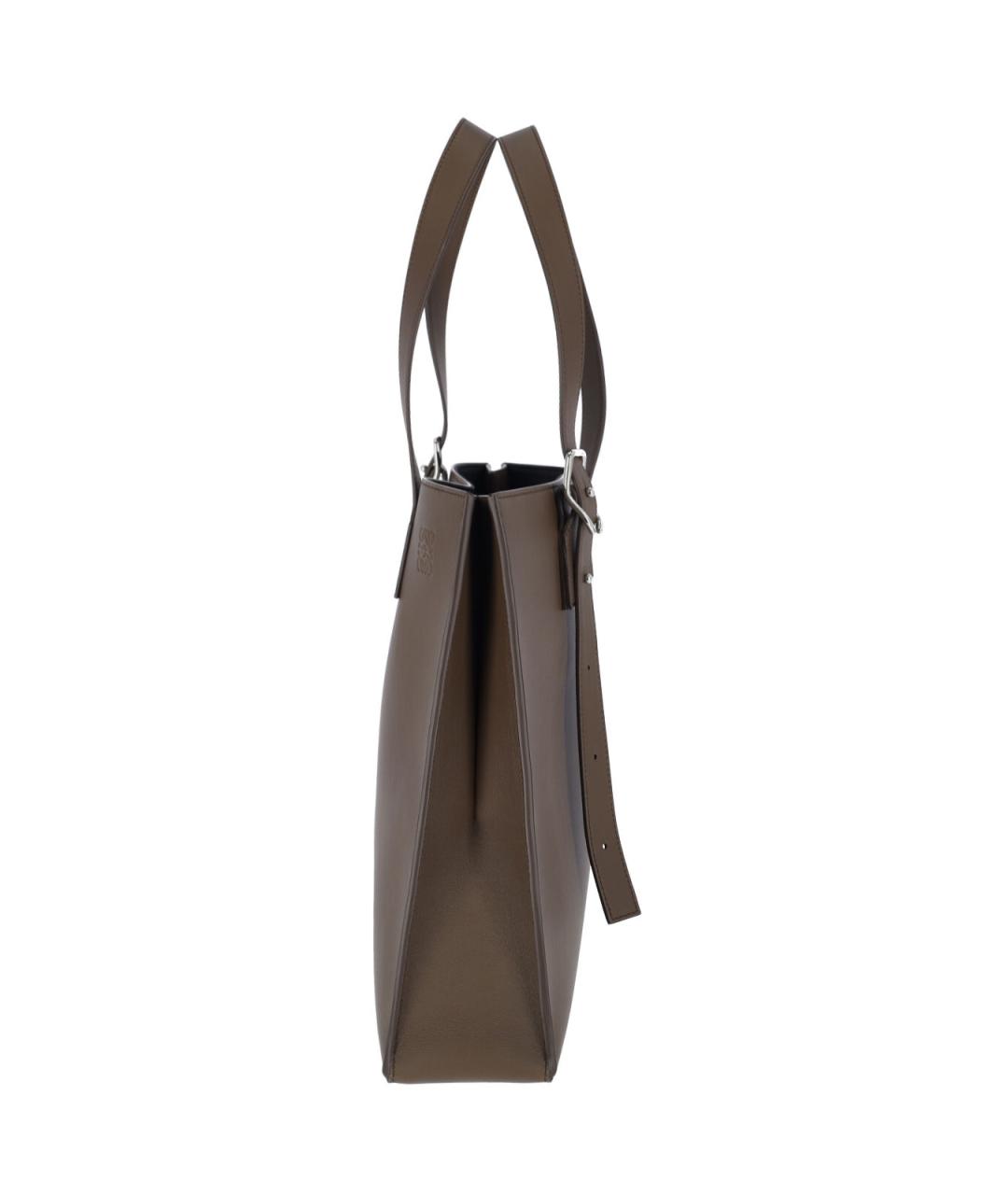 LOEWE Коричневая кожаная сумка тоут, фото 5