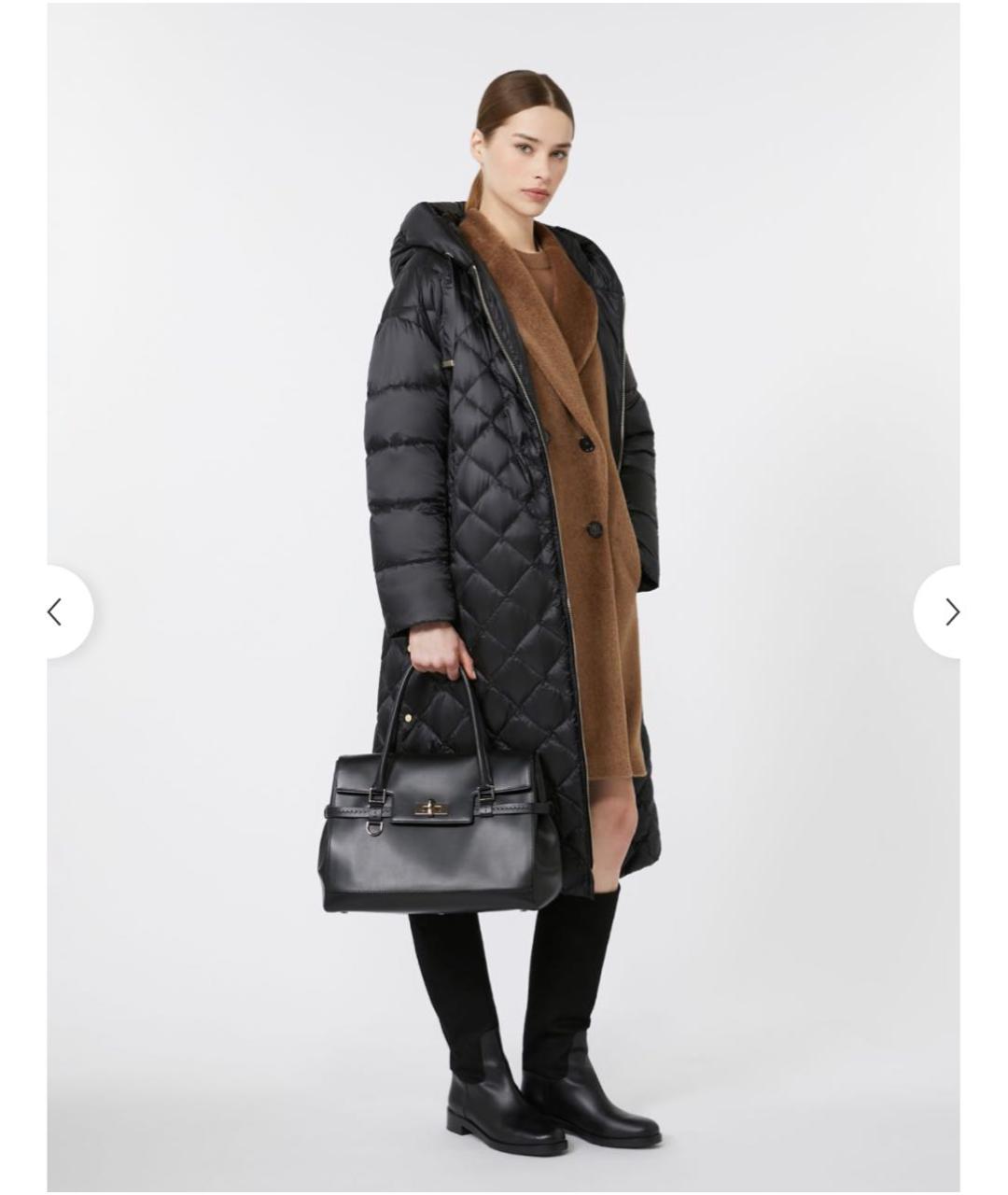 MAX MARA THE CUBE Антрацитовый полиамидовый пуховик, фото 2
