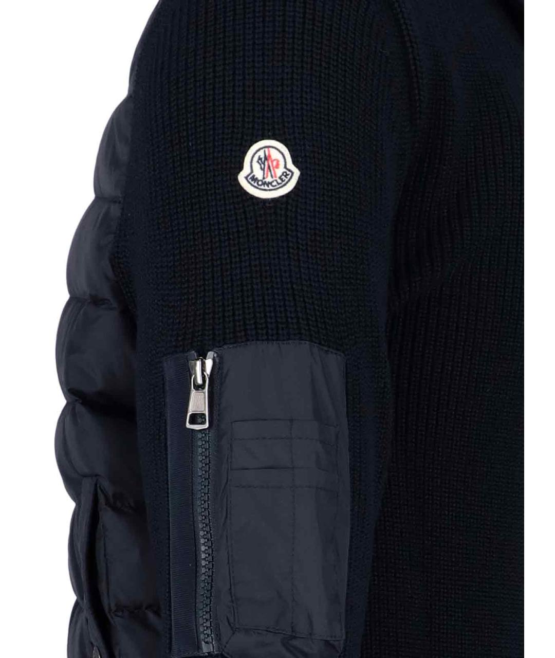 MONCLER Синяя полиэстеровая куртка, фото 4