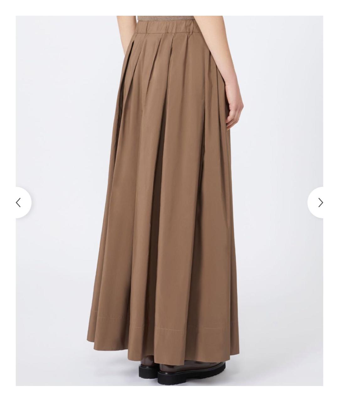 'S MAX MARA Бежевая хлопковая юбка макси, фото 4