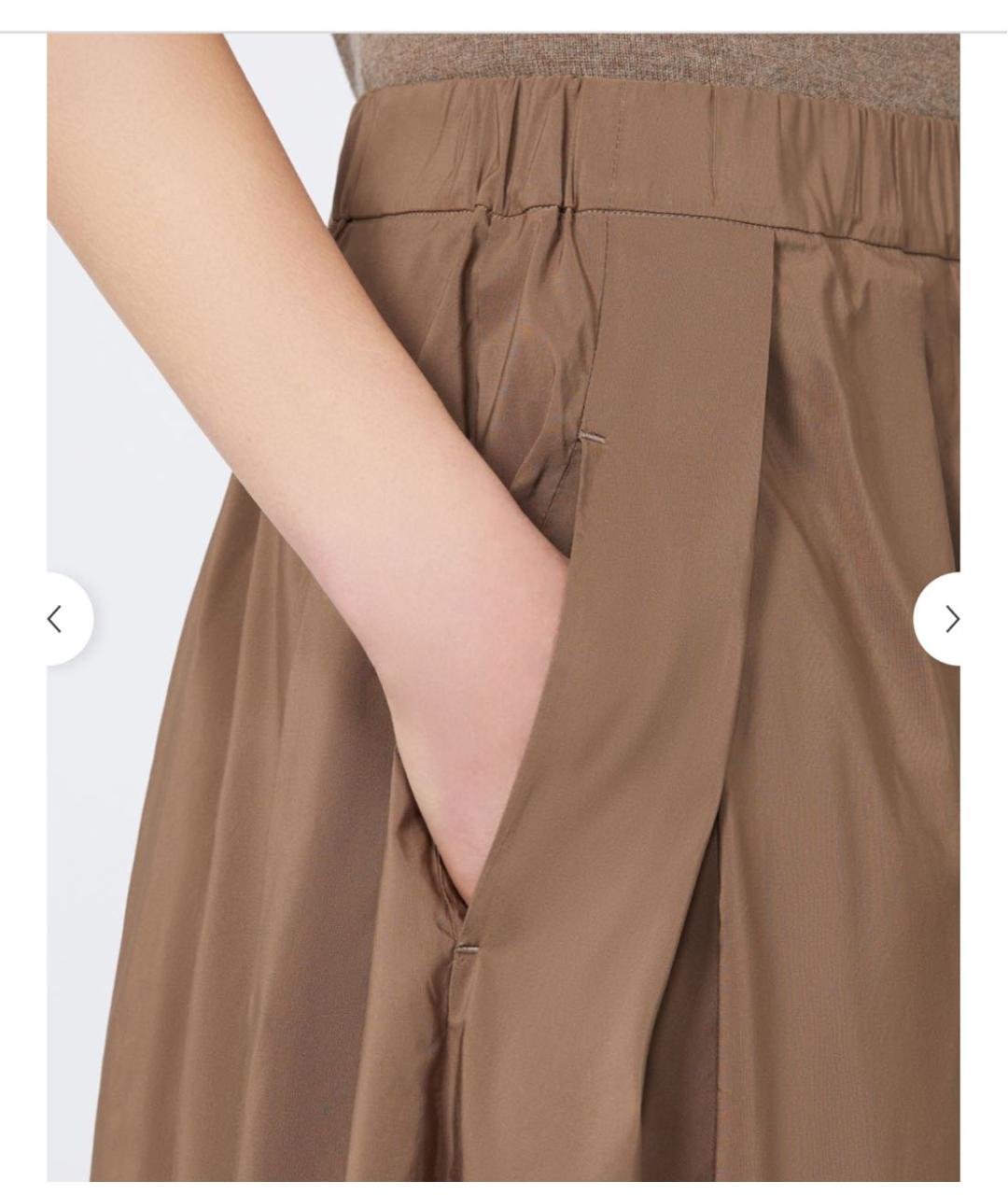 'S MAX MARA Бежевая хлопковая юбка макси, фото 5