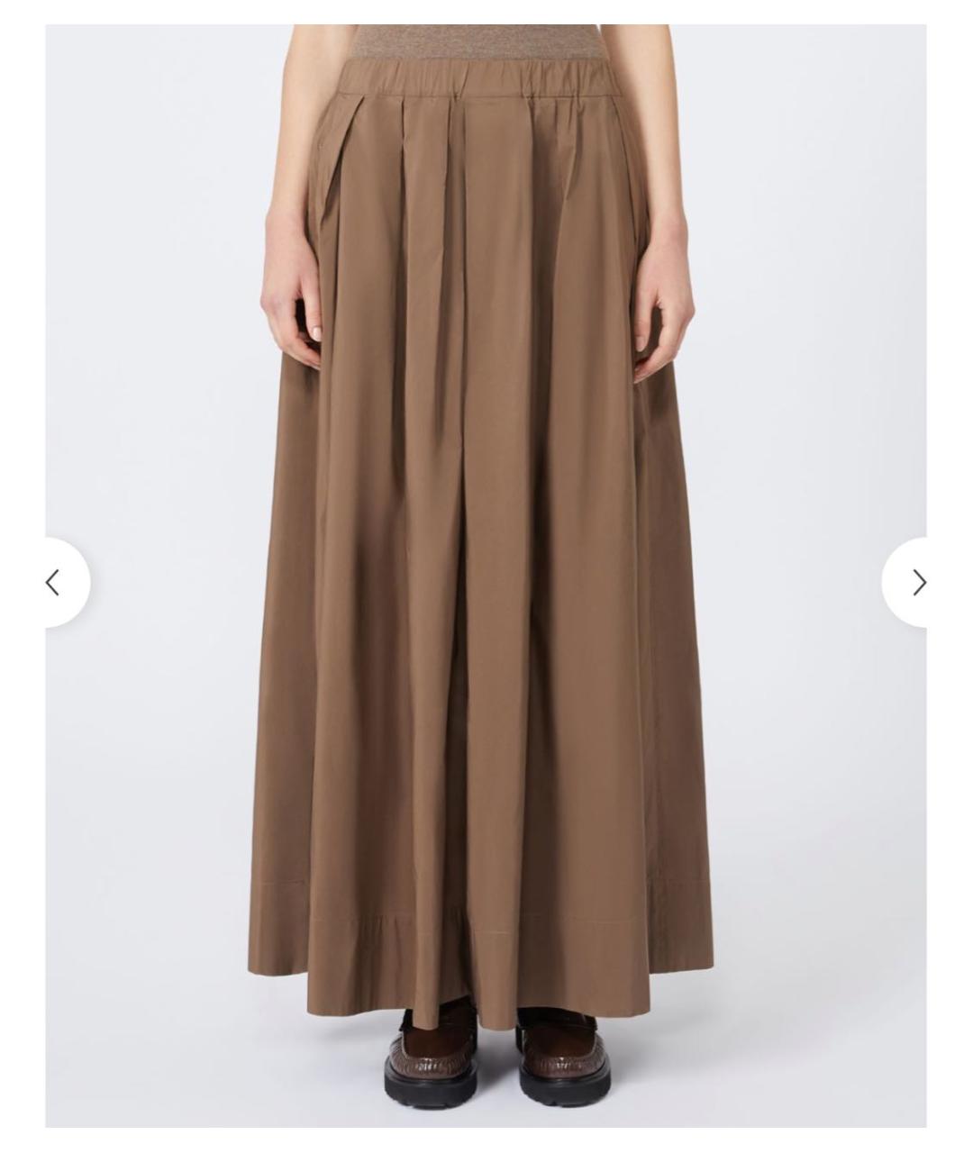 'S MAX MARA Бежевая хлопковая юбка макси, фото 3