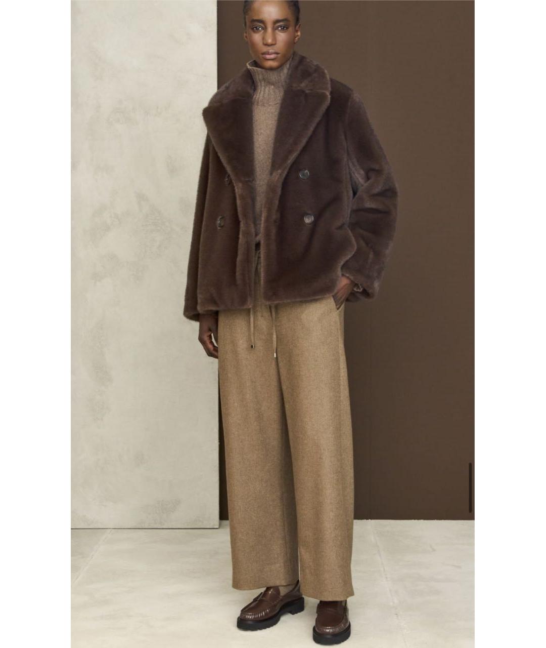 'S MAX MARA Бежевые шерстяные брюки широкие, фото 2