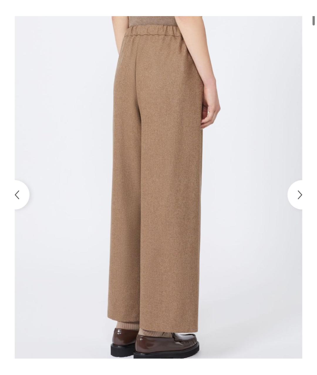 'S MAX MARA Бежевые шерстяные брюки широкие, фото 3