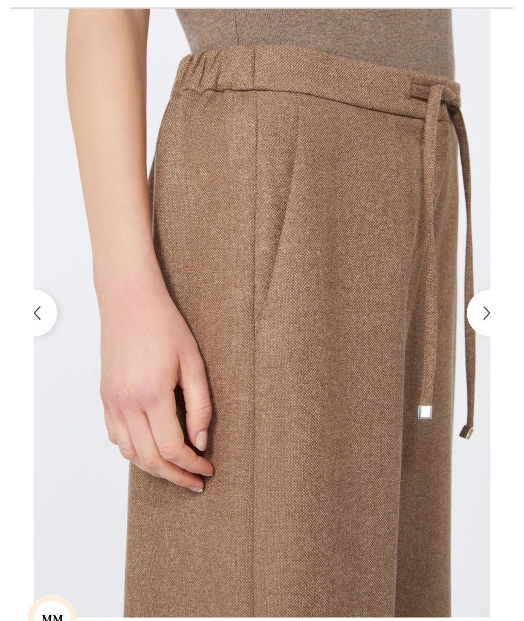 'S MAX MARA Бежевые шерстяные брюки широкие, фото 4