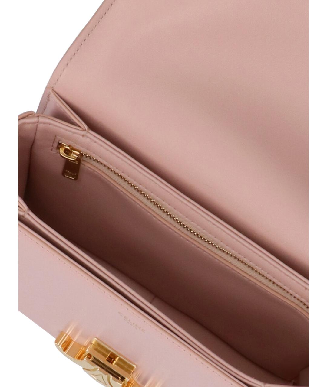 CELINE Розовая кожаная сумка через плечо, фото 4