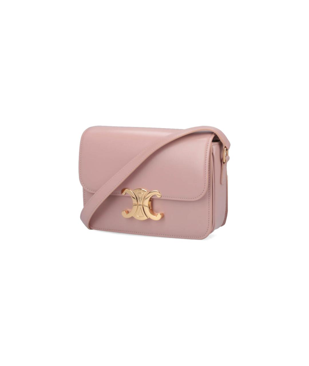 CELINE Розовая кожаная сумка через плечо, фото 1