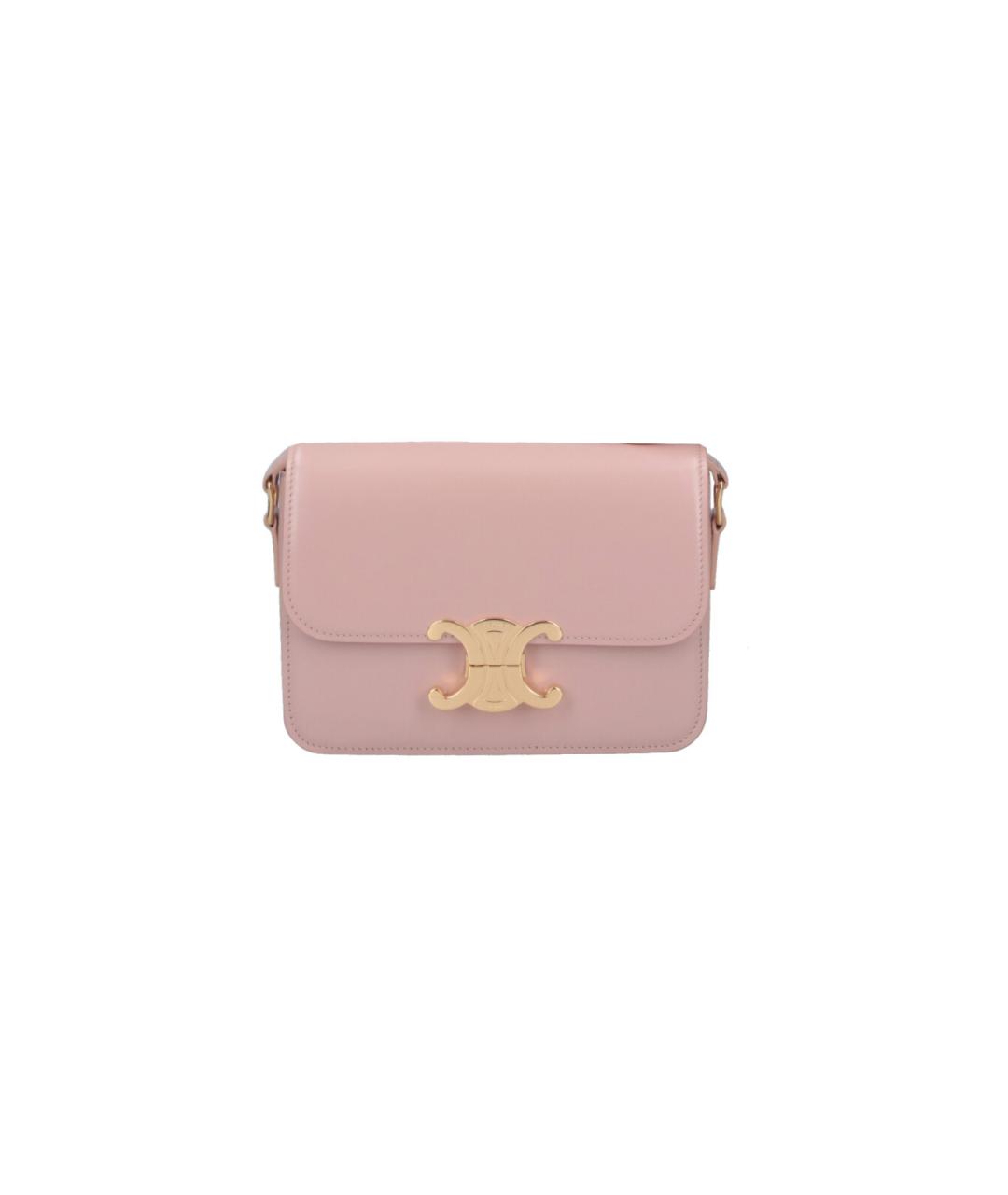 CELINE Розовая кожаная сумка через плечо, фото 2