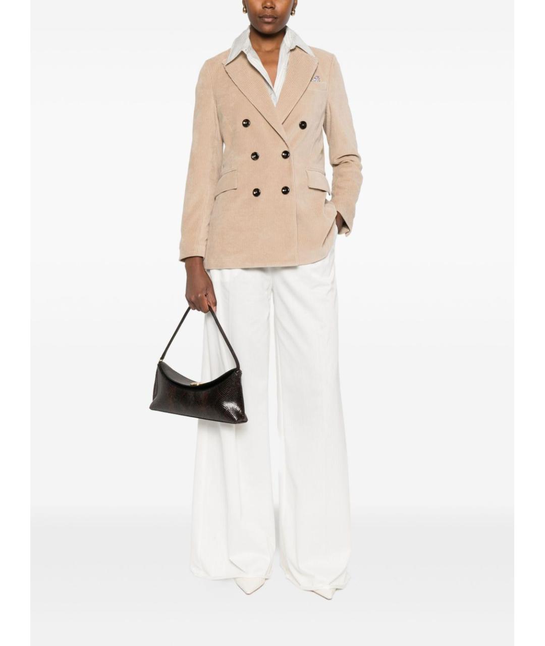 CIRCOLO 1901 Бежевый хлопковый жакет/пиджак, фото 2