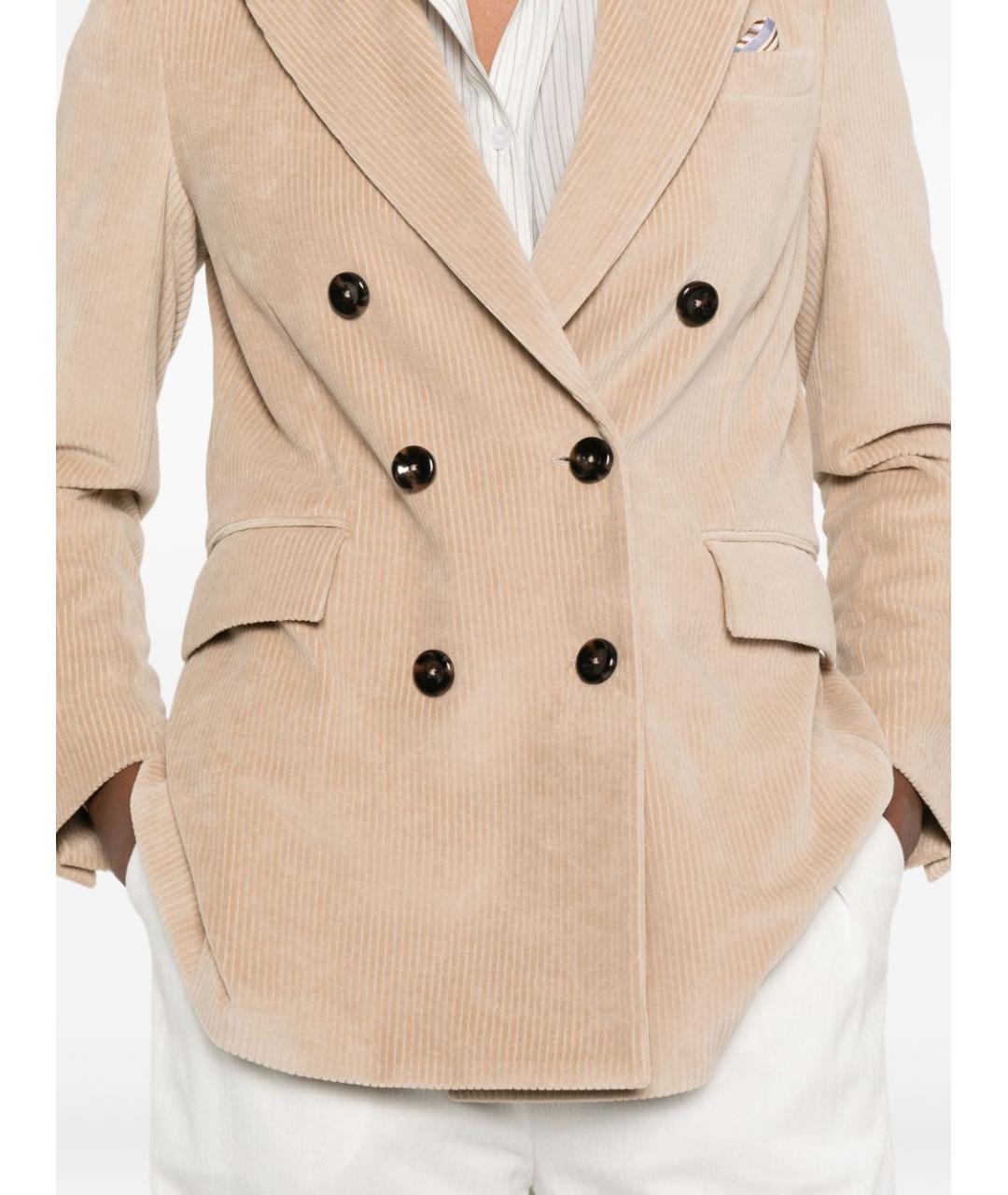 CIRCOLO 1901 Бежевый хлопковый жакет/пиджак, фото 5