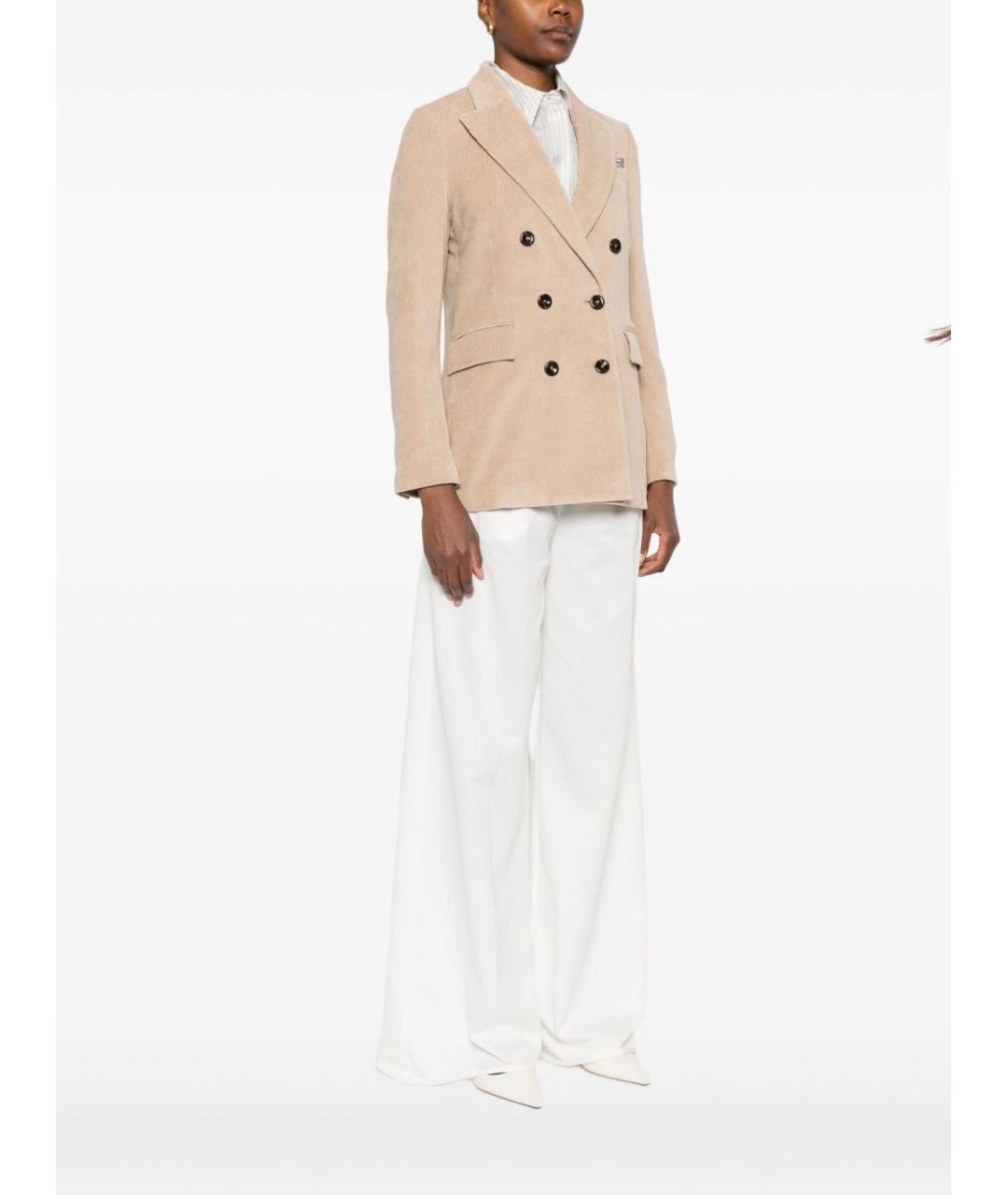 CIRCOLO 1901 Бежевый хлопковый жакет/пиджак, фото 3
