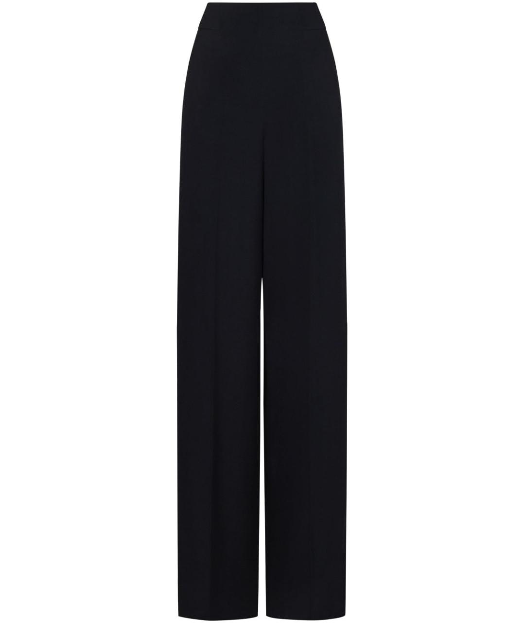 EMPORIO ARMANI Темно-синие вискозные прямые брюки, фото 1