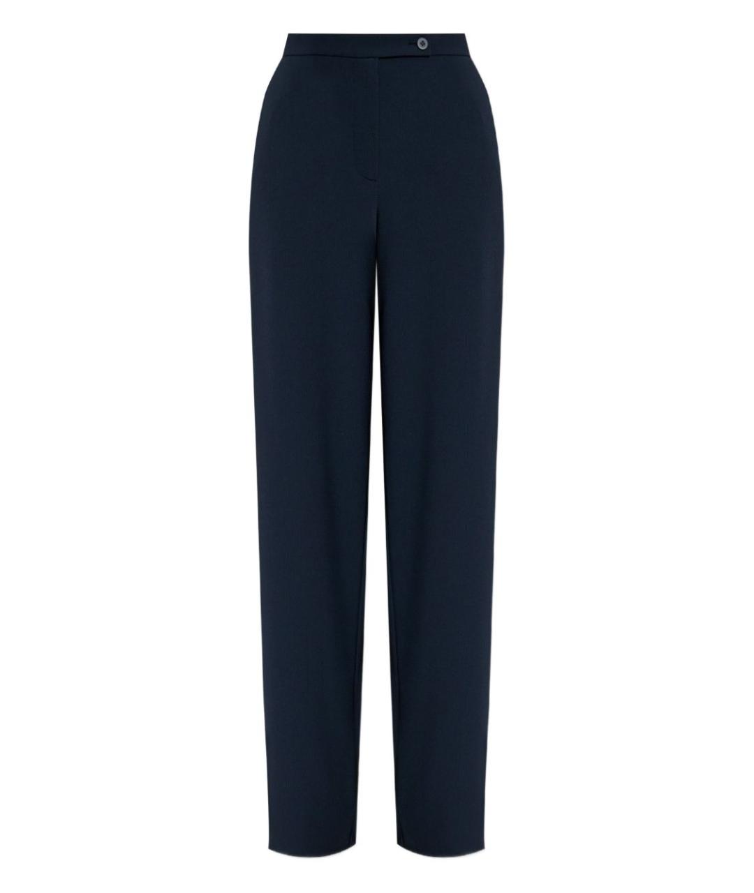 EMPORIO ARMANI Синие полиэстеровые прямые брюки, фото 1