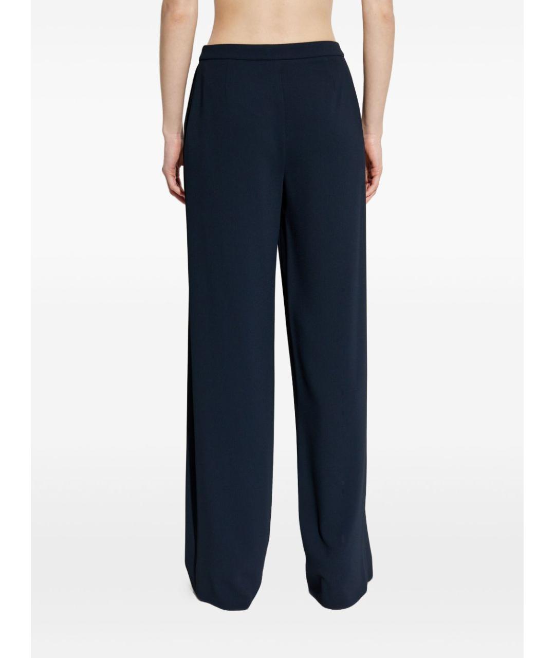 EMPORIO ARMANI Синие полиэстеровые прямые брюки, фото 3