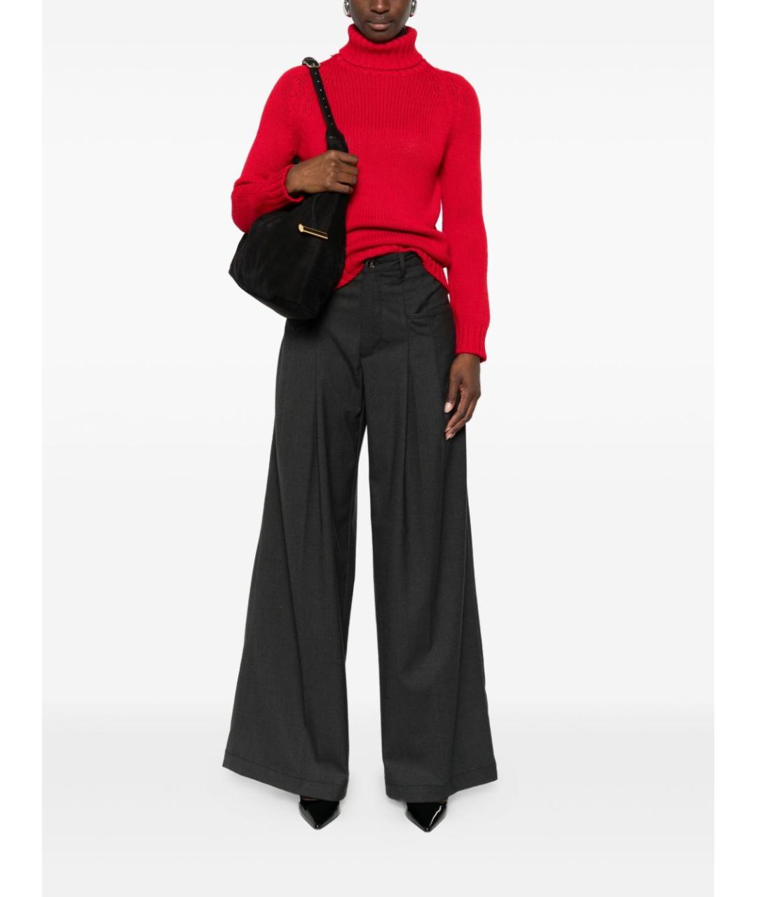 BASE Красный шерстяной джемпер / свитер, фото 4