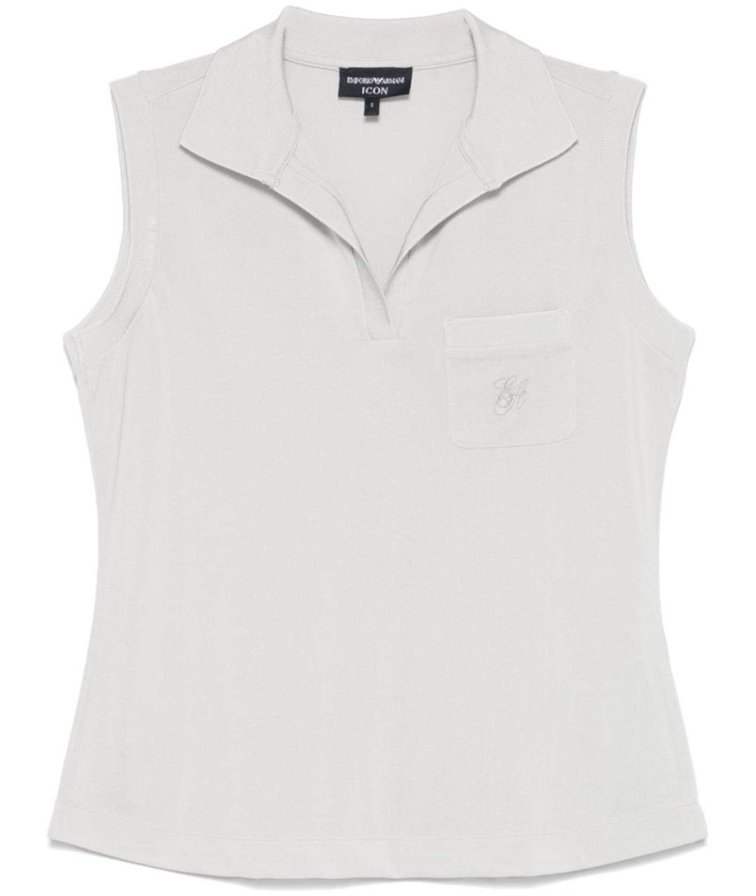 EMPORIO ARMANI Белая вискозная майка, фото 1