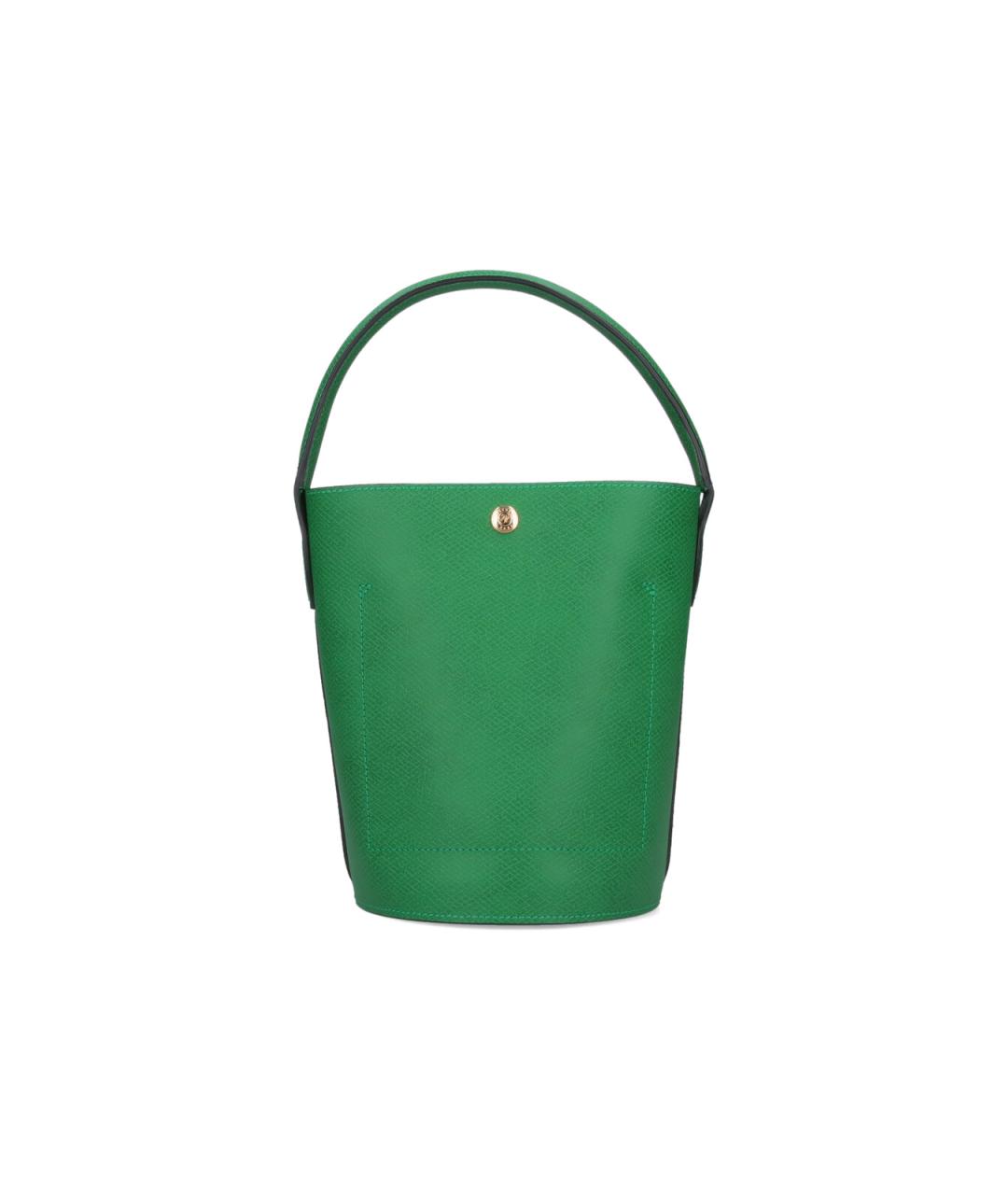 LONGCHAMP Зеленая кожаная сумка с короткими ручками, фото 3