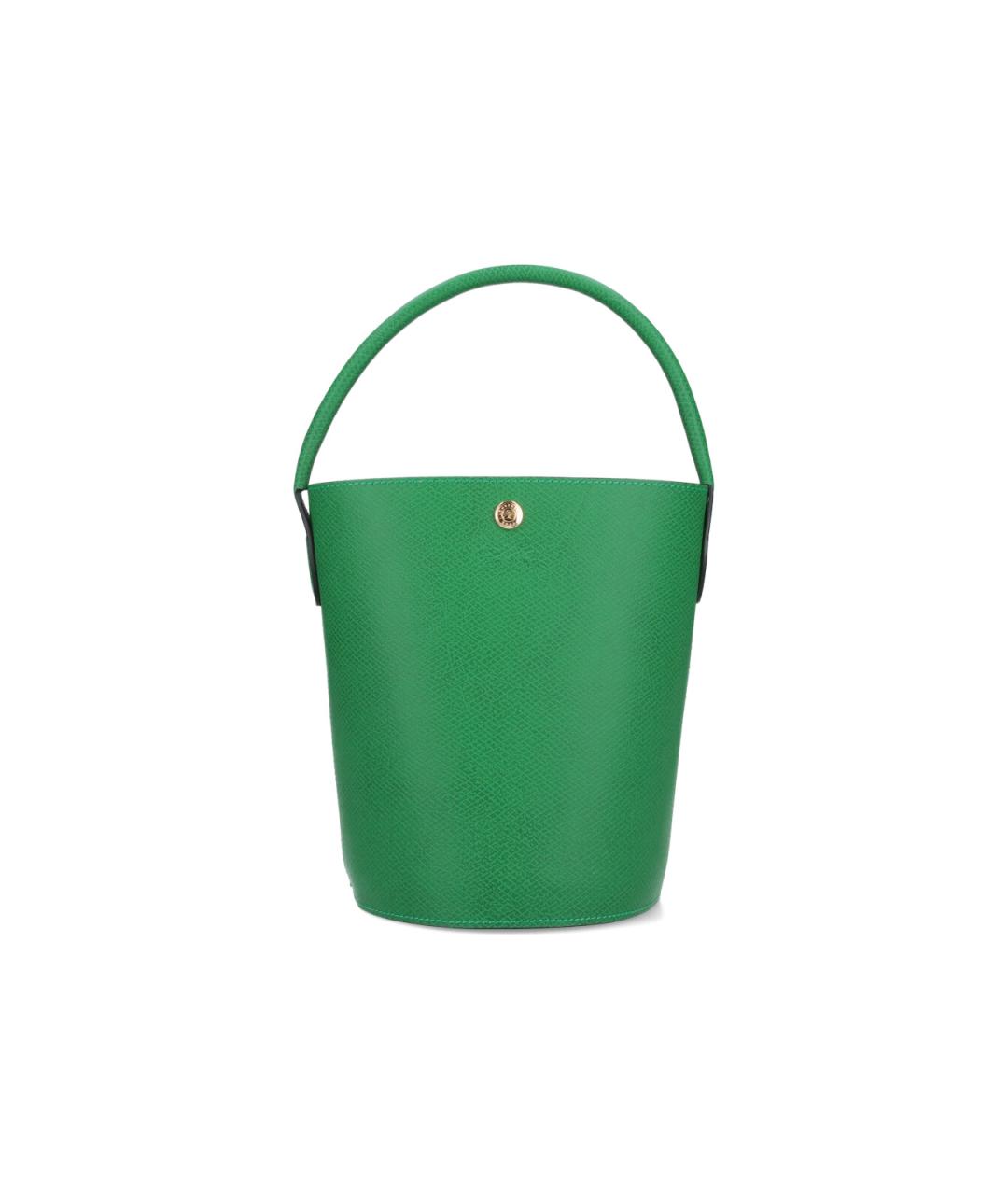 LONGCHAMP Зеленая кожаная сумка с короткими ручками, фото 1